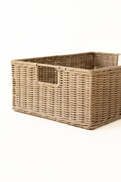 Wicker Shallow Rectangular Basket