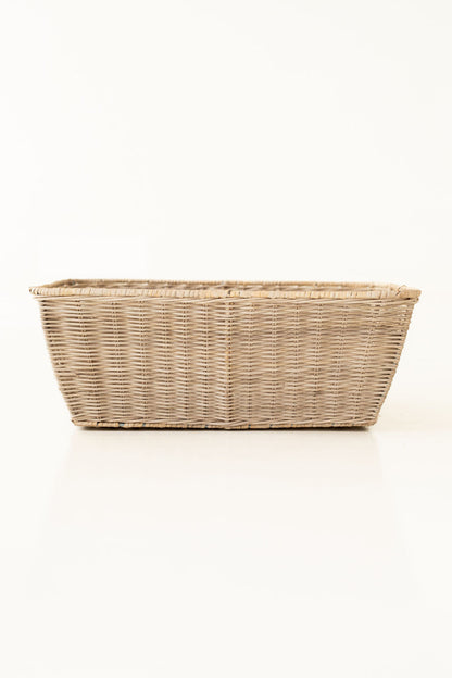 Wicker Tapered Rectangular Storage Basket