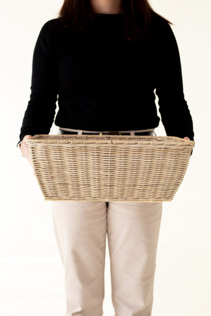 Wicker Tapered Rectangular Storage Basket