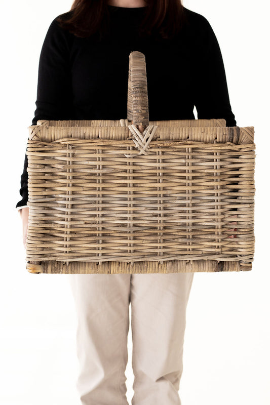 Rattan Rectangular Log Basket