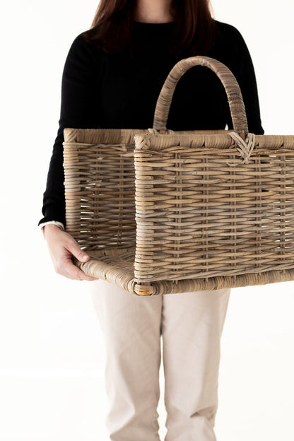 Rattan Rectangular Log Basket