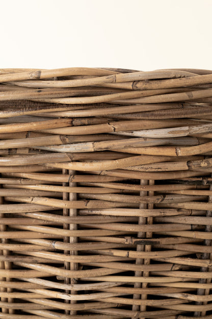 Rattan Classic Round Planter Basket