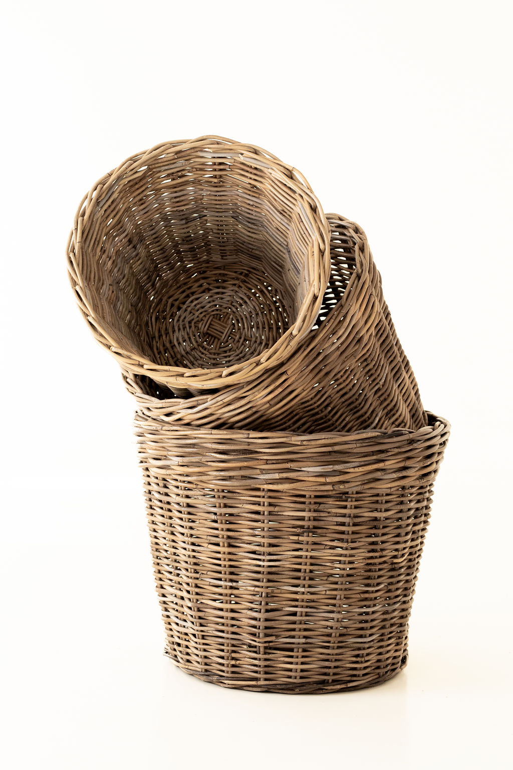 Rattan Round Planter Basket with Deep Lip