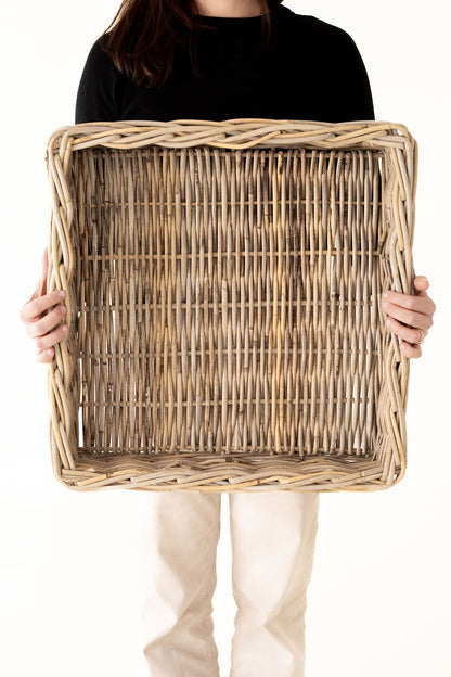 Rattan Square Tray - No Handles