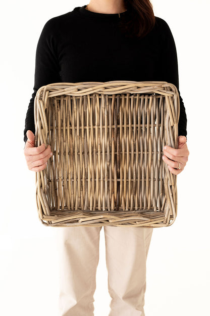 Rattan Square Tray - No Handles