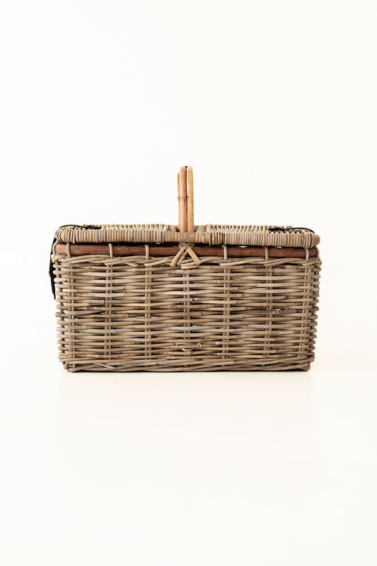 Bamboo and Rattan Picnic Basket
