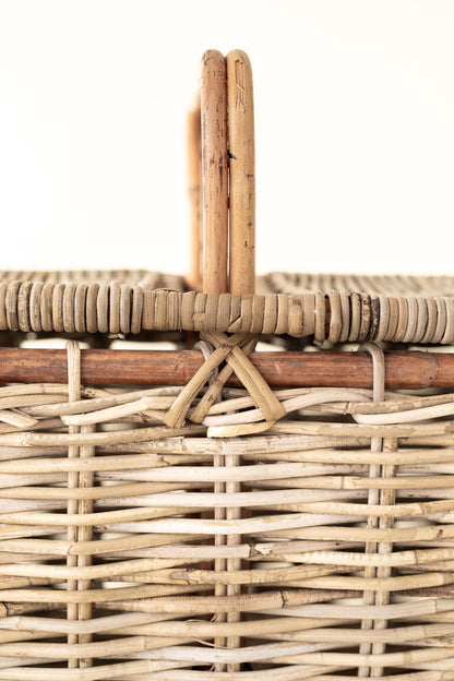 Bamboo and Rattan Picnic Basket