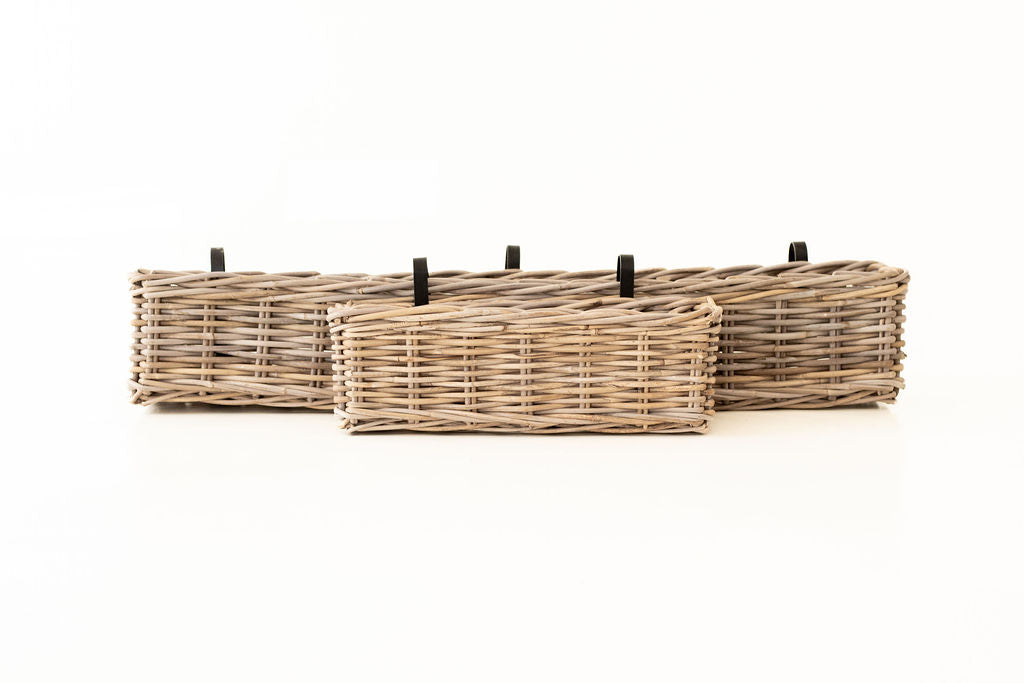 Rattan Balcony Flower Baskets