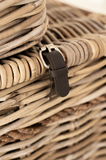 Rattan Lidded Chest with Rope detail - (Additional courier costs will apply)