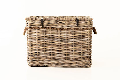 Rattan Lidded Chest with Rope detail - (Additional courier costs will apply)