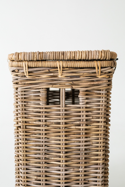 Rattan Rectangle Laundry with Leather Strap - Basket