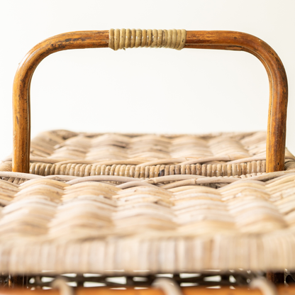 Bamboo and Rattan Picnic Basket