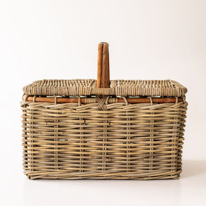 Bamboo and Rattan Picnic Basket