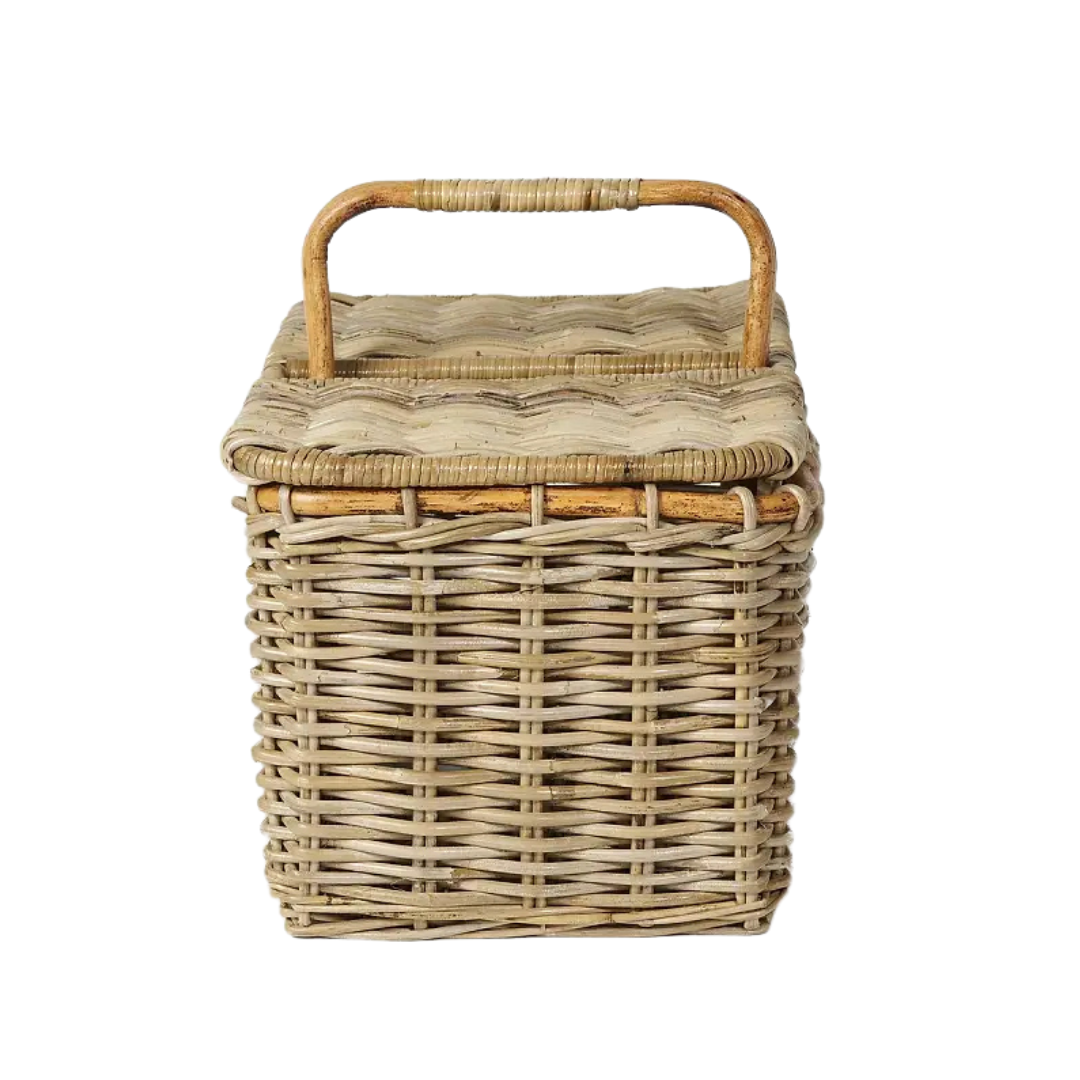 Bamboo and Rattan Picnic Basket