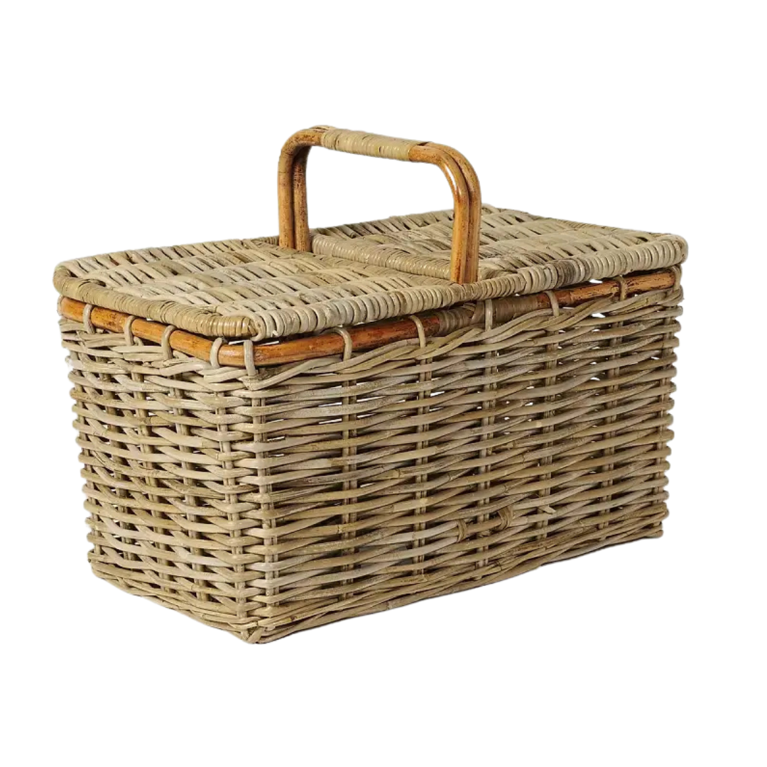 Bamboo and Rattan Picnic Basket