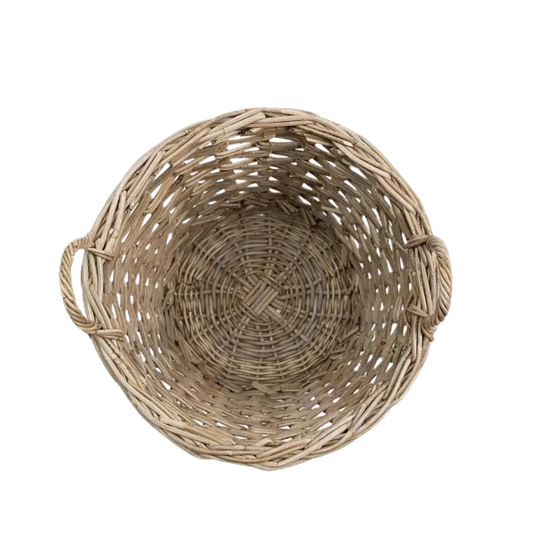 Rattan Cross Weave Tapered Basket Kubu Grey