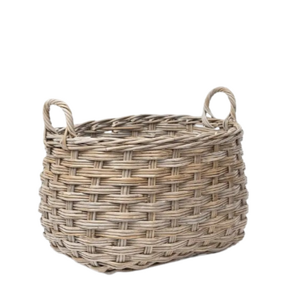 Rattan Rounded Oval Storage Basket