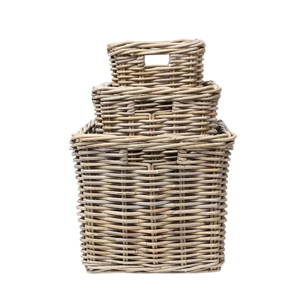 Rattan Square Kubu Grey Storage Baskets