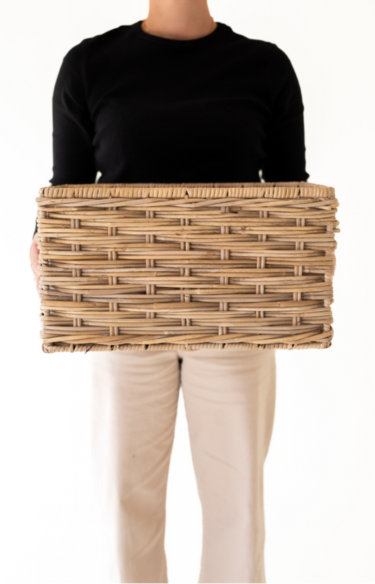 Rattan Rectangular Braided Storage Basket