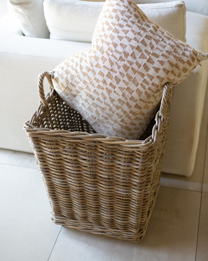 Pre-Order -Rattan Storage Basket on Wheels