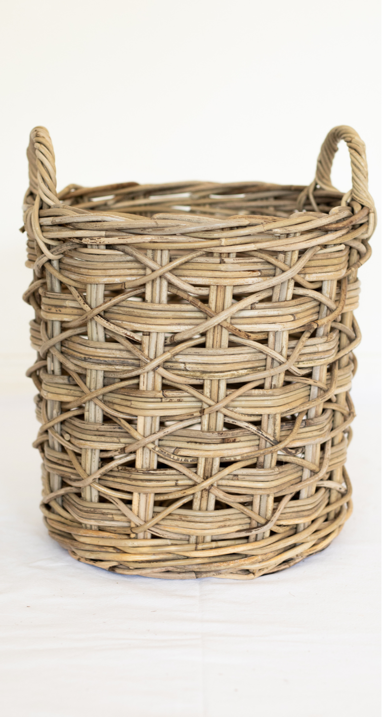 Rattan Round X Weave Basket