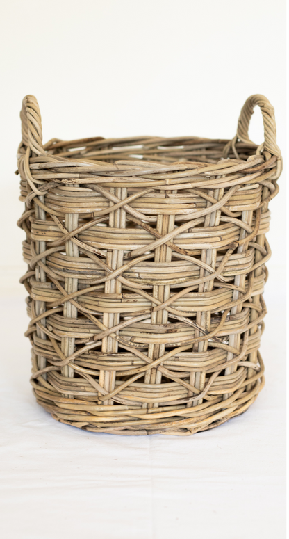 Rattan Round X Weave Basket