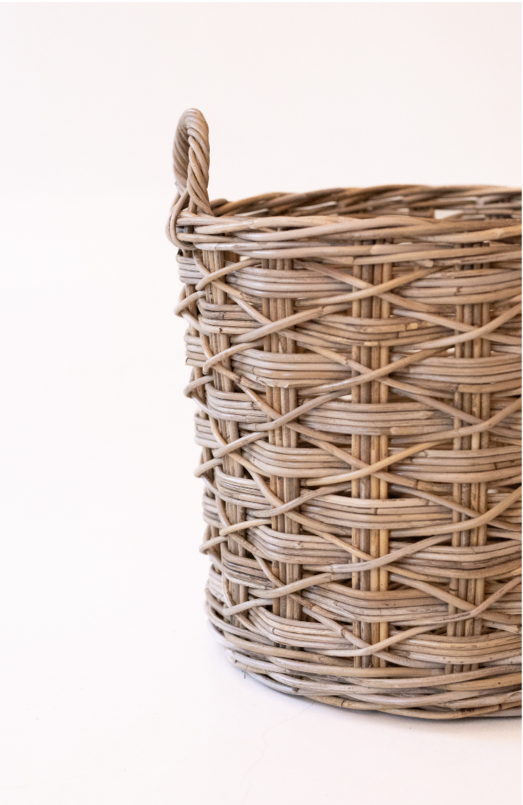 Rattan Round X Weave Basket