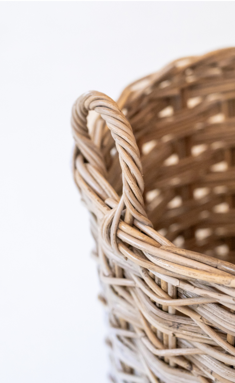 Rattan Round X Weave Basket