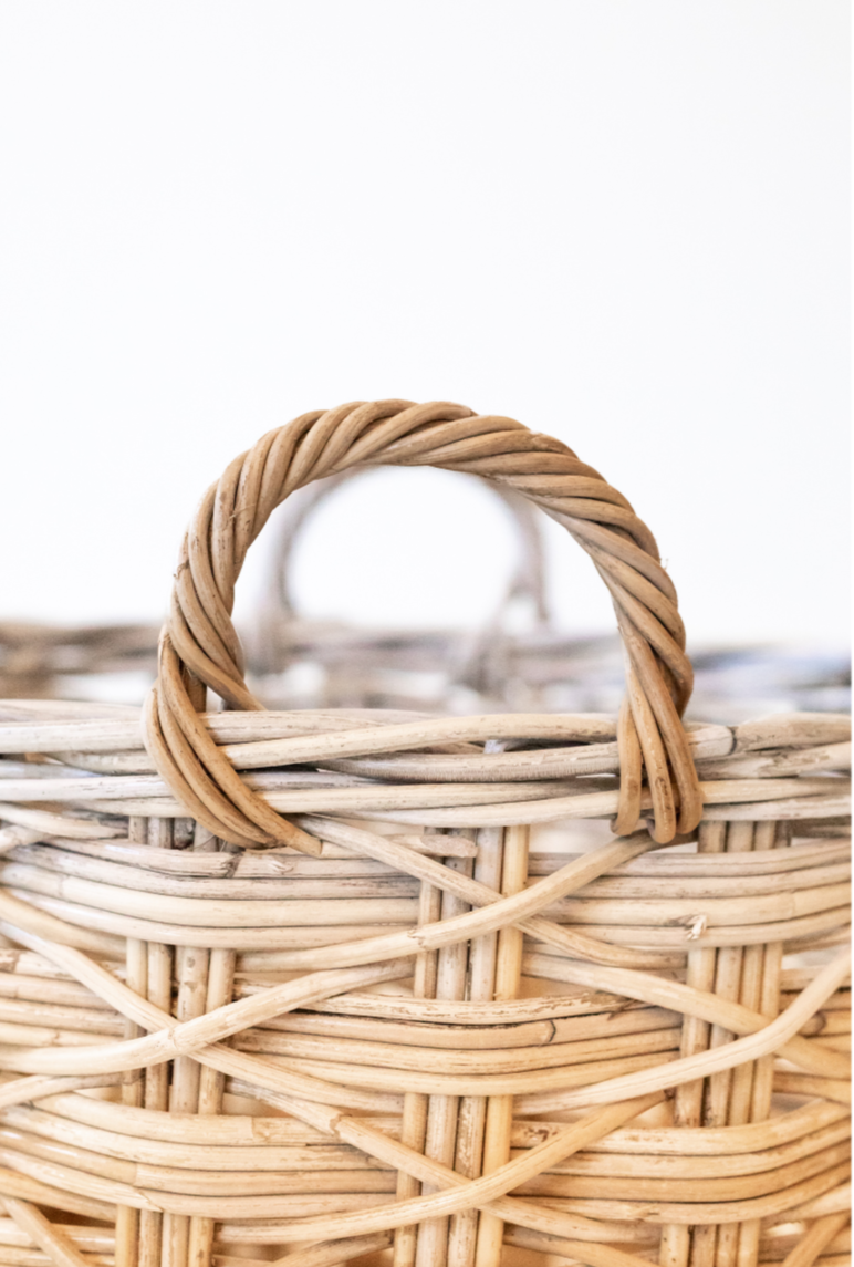 Rattan Round X Weave Basket