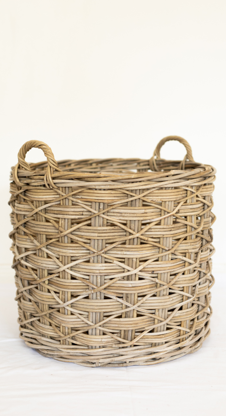 Rattan Round X Weave Basket