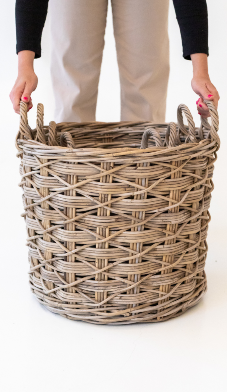 Rattan Round X Weave Basket