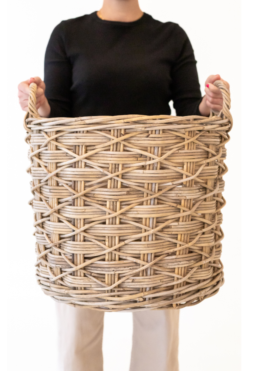 Rattan Round X Weave Basket