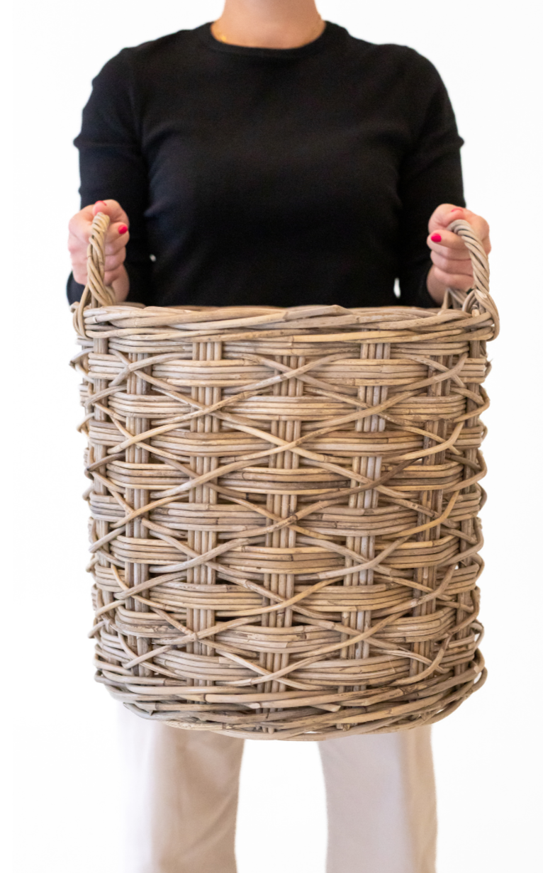 Rattan Round X Weave Basket