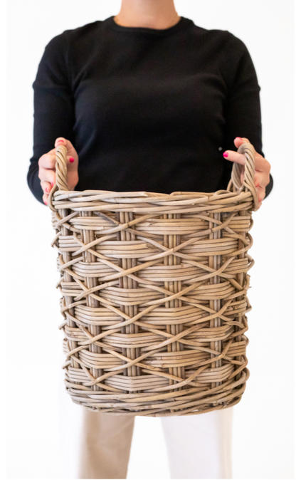 Rattan Round X Weave Basket