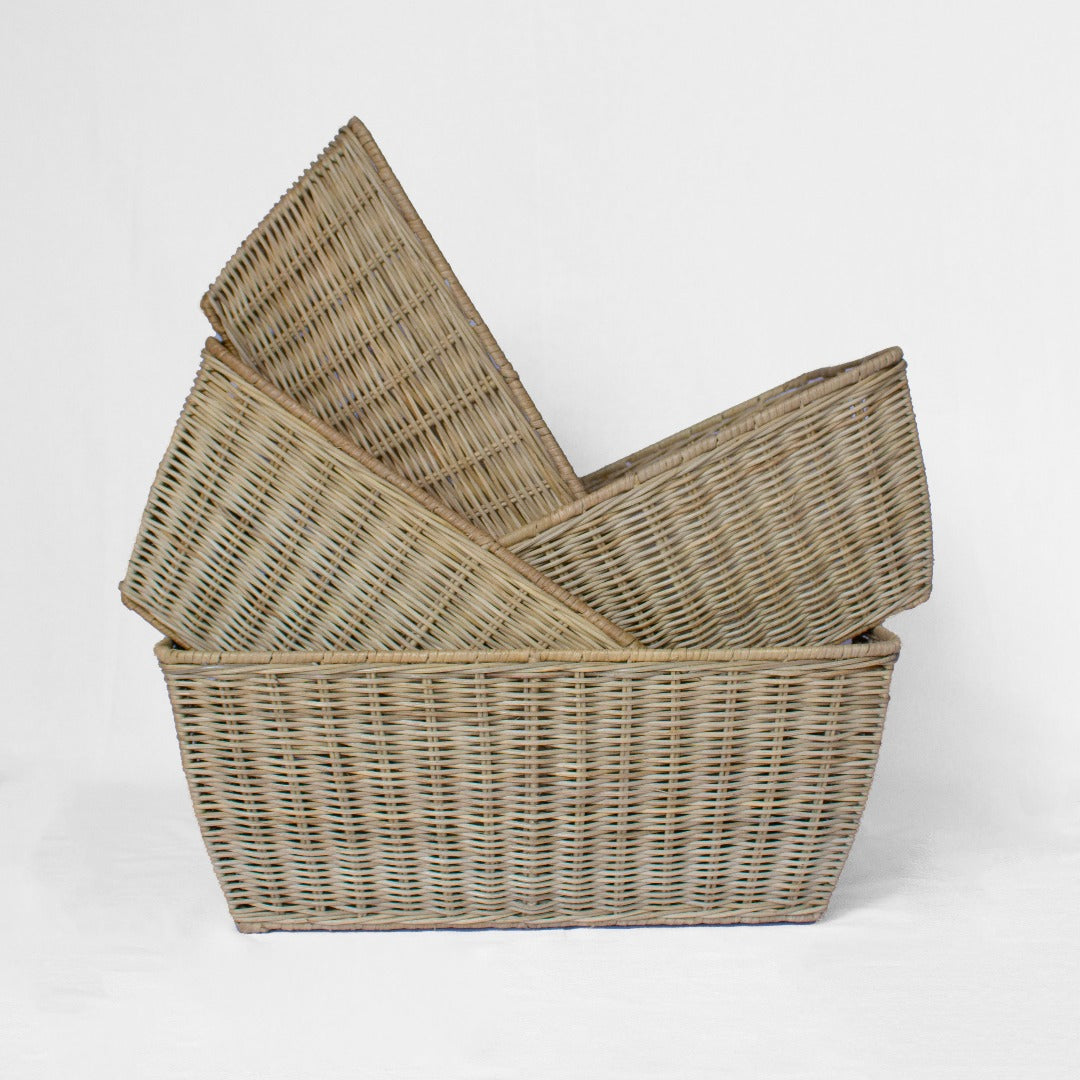 Rattan Tapered Rectangle Storage Basket