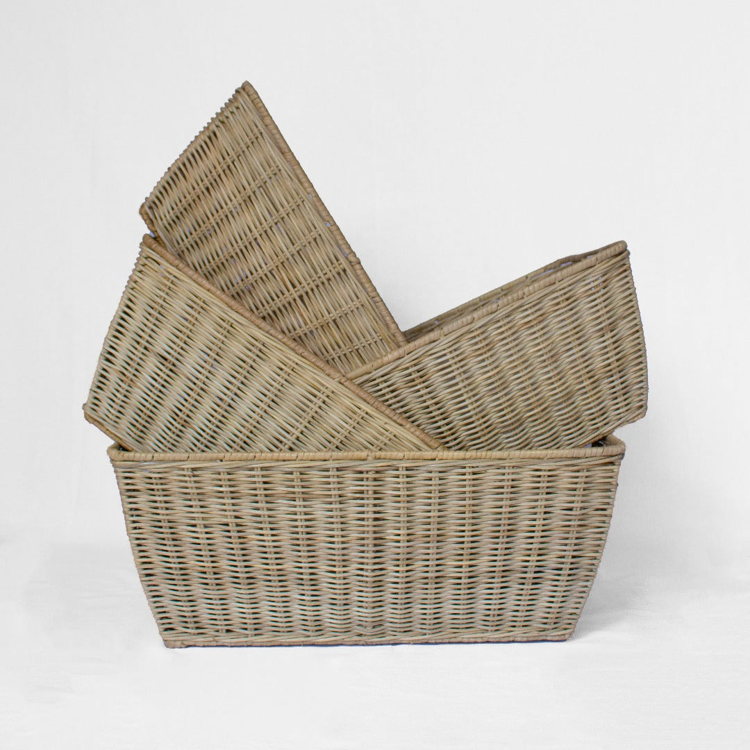 Rattan Rectangle Storage Basket Natural – Basketly