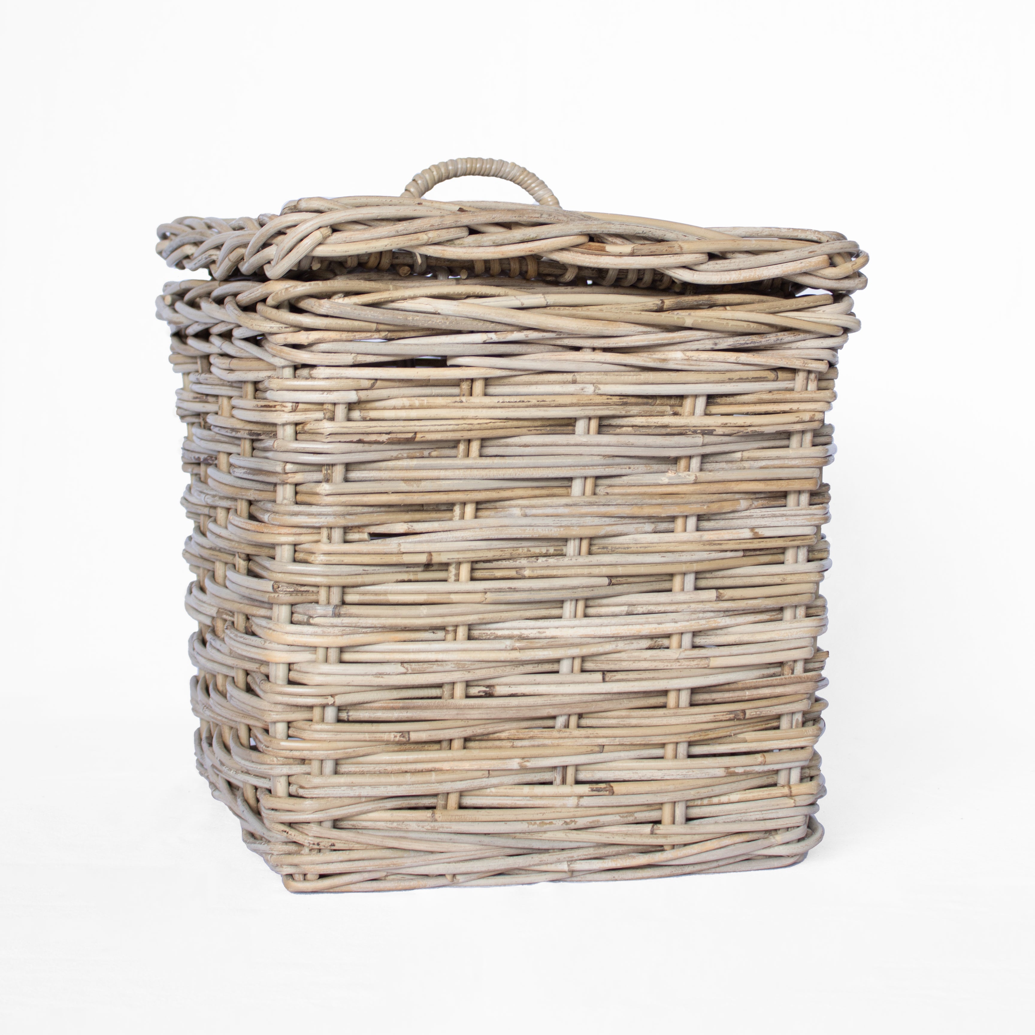 Square wicker basket clearance with lid