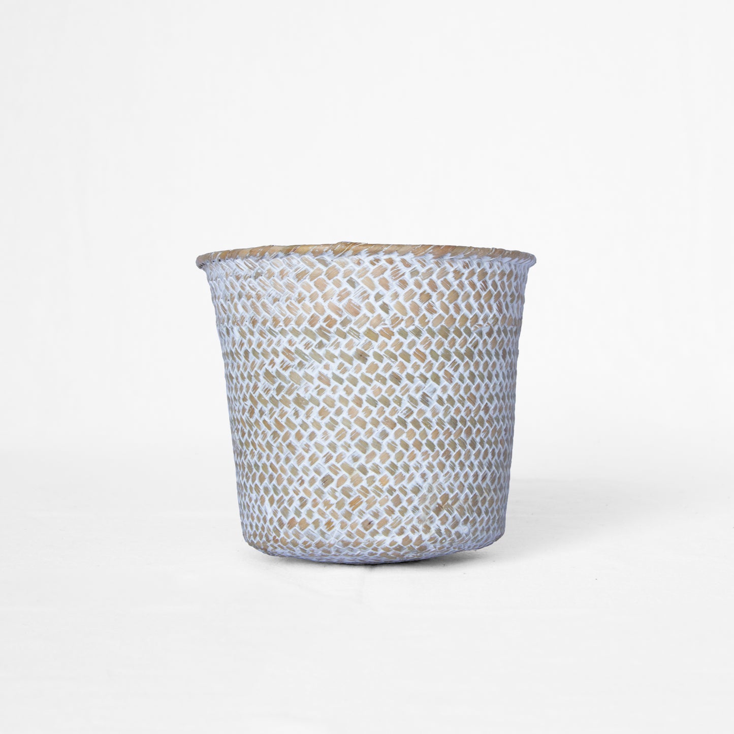 White Washed Sea Grass Flower Pot