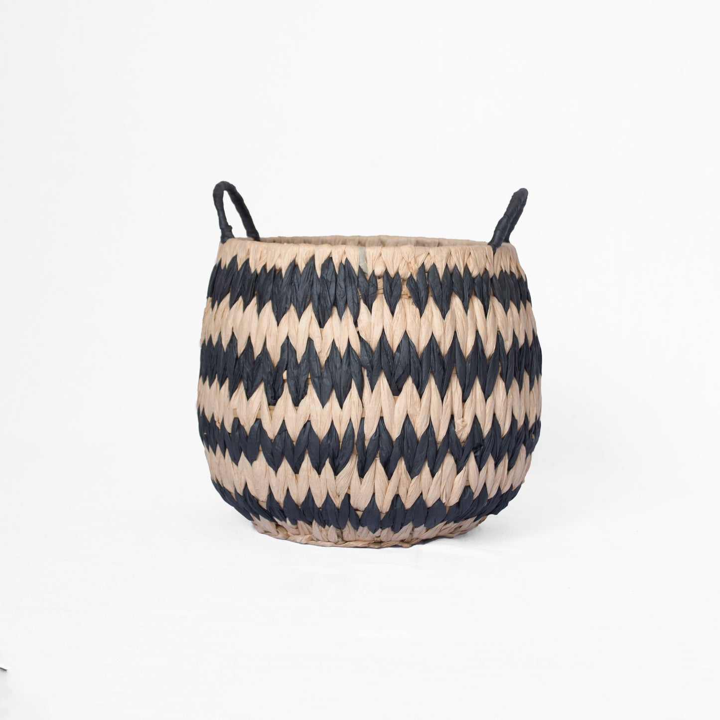 Hyacinth Black Striped Basket