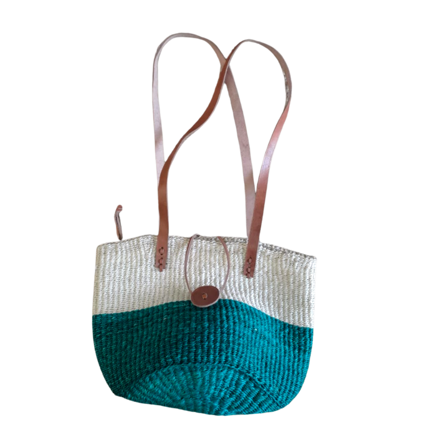 Fynly Sisal Handbags with Leather Straps