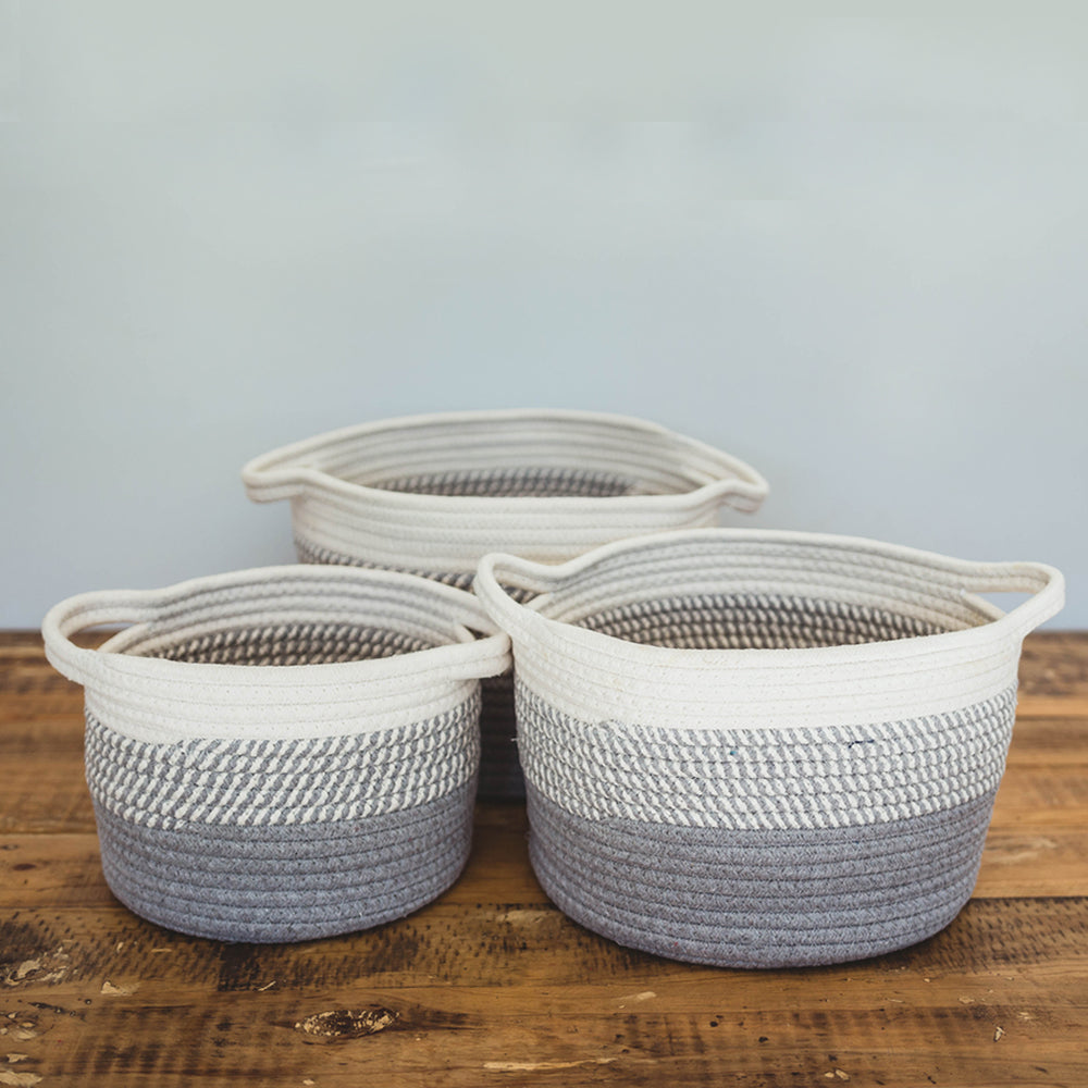 Grey Ombré Cotton Basket