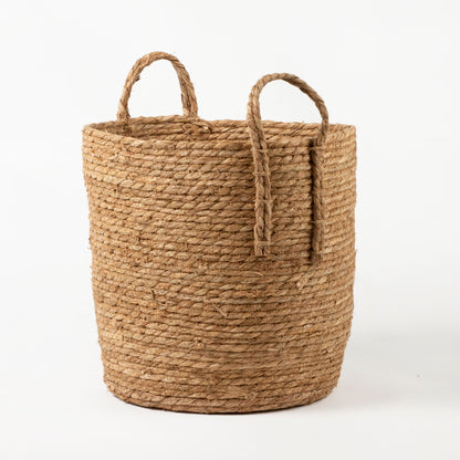 Natural Grass Basket with Woven Grass Handle