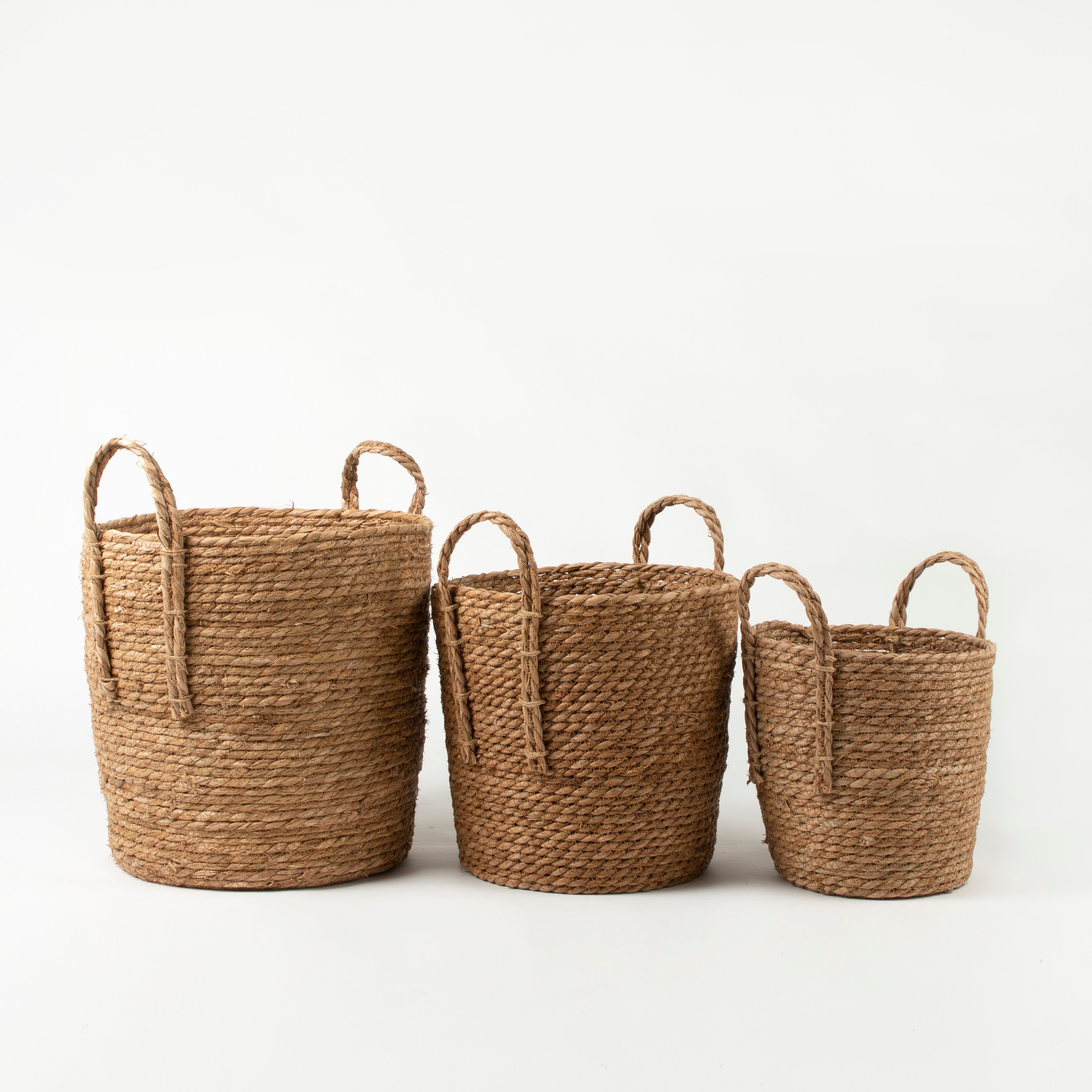 Natural Grass Basket with Woven Grass Handle – Basketly