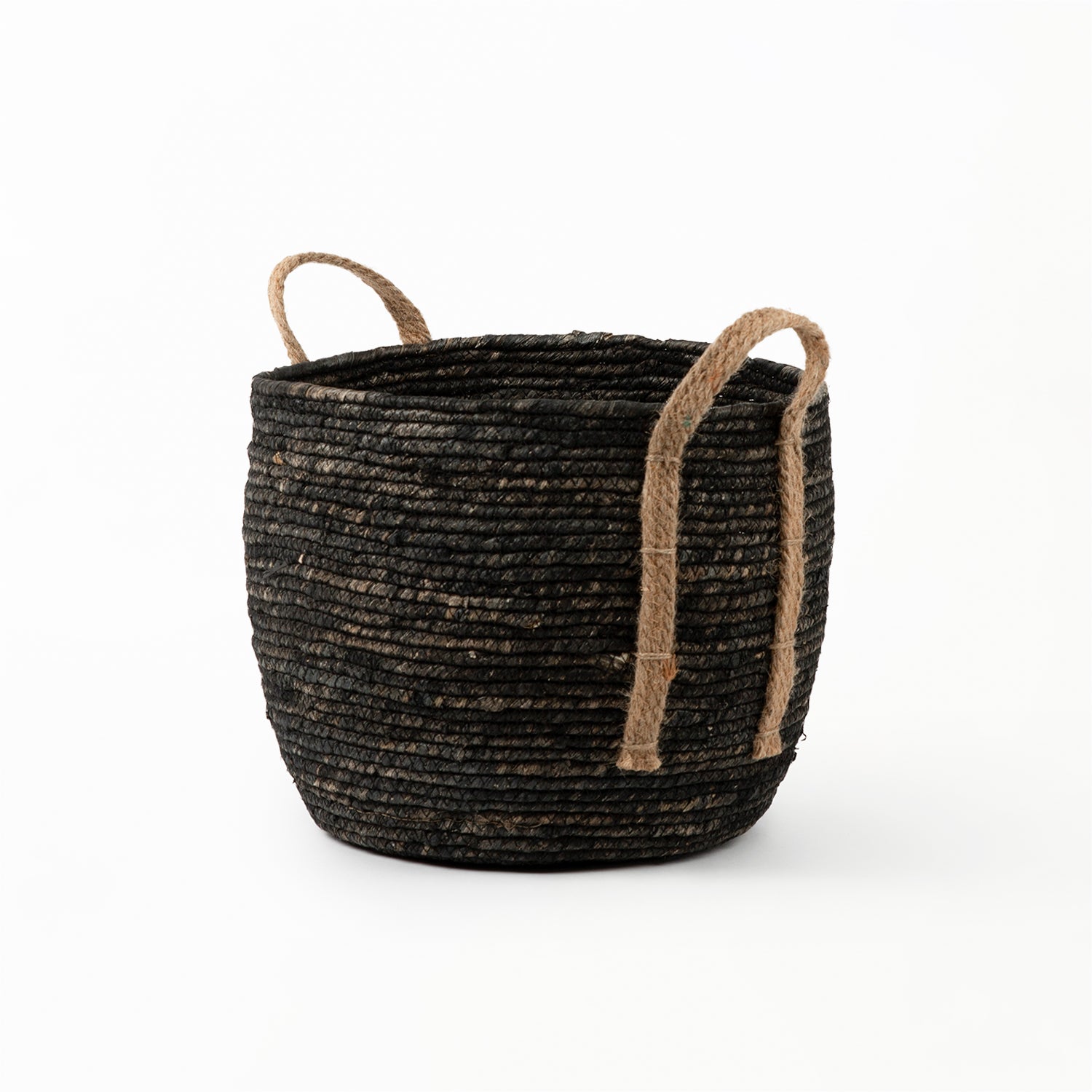 Black Basket with Hemp Handle – Basketly