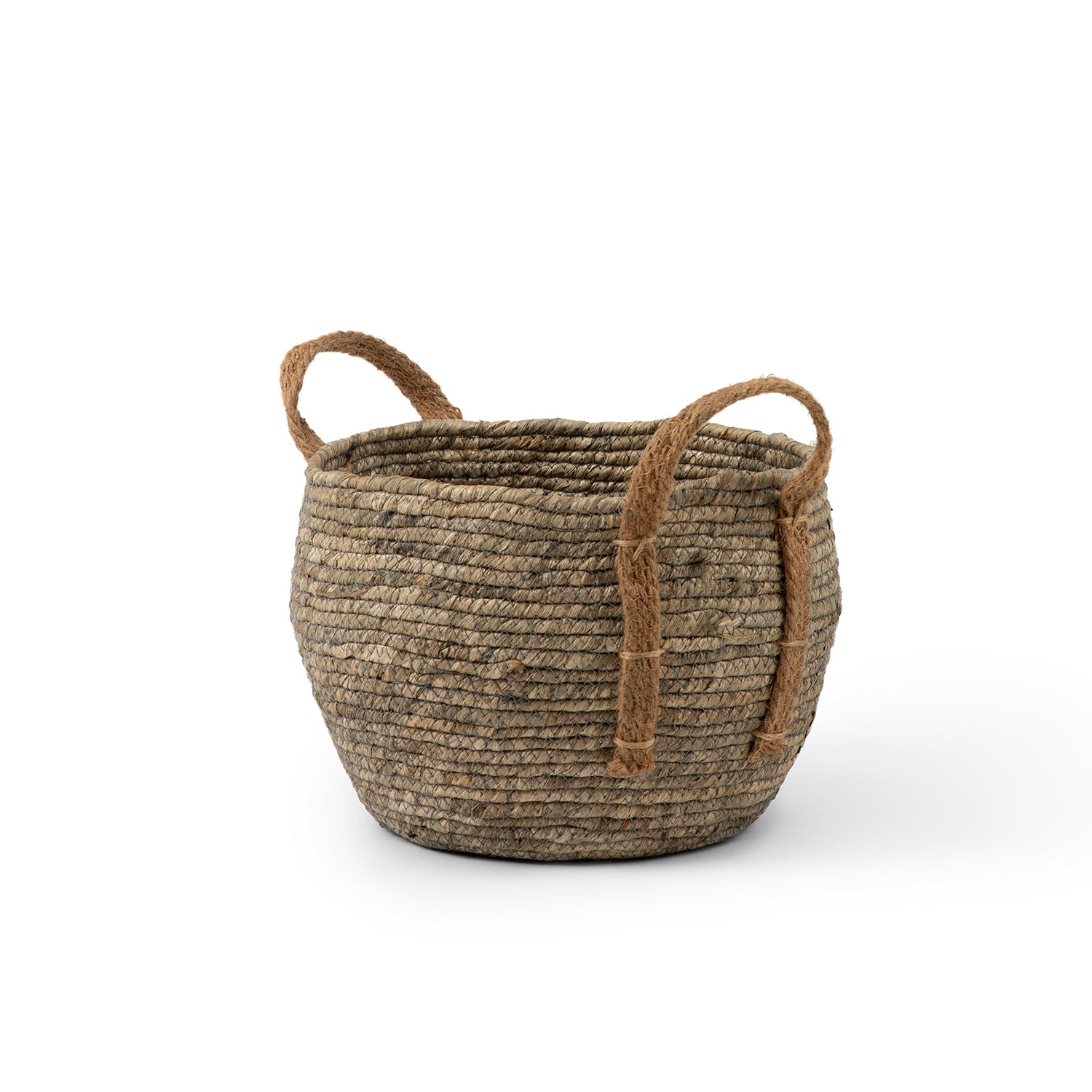 Grey Basket with Hemp Handle – Basketly