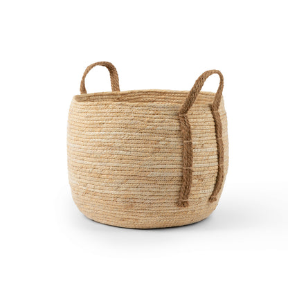 Natural Woven Basket with Hemp Handle