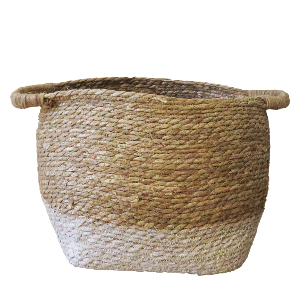 Natural and White Bottom Basket