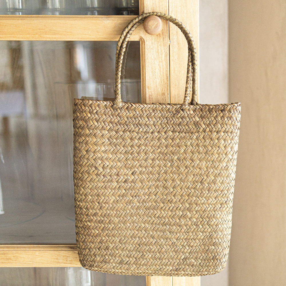 Seagrass woven shopper tote bag
