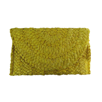 Hadly Yellow Woven Clutch